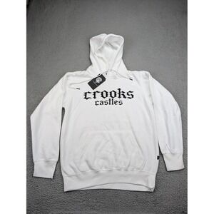Crooks & Castles Hoodie Mens Large White Pullover Graphic Streetwear Sweatshirt